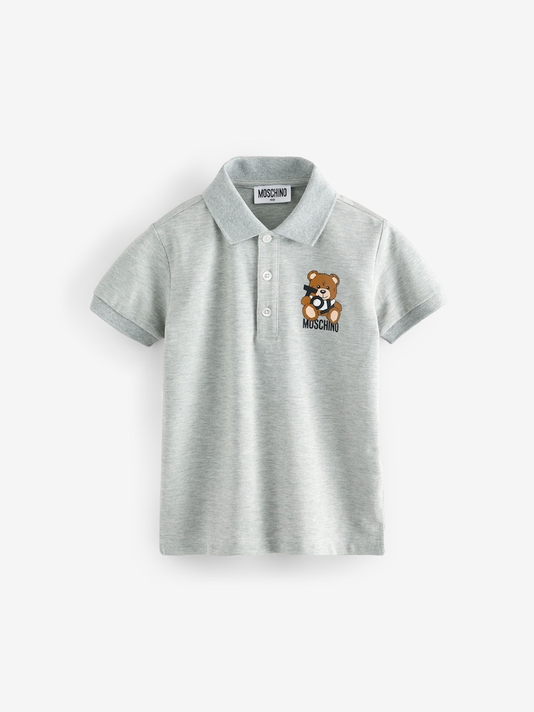 Gris - Moschino Logo Polo Shirt - Imagen 1 de 5
