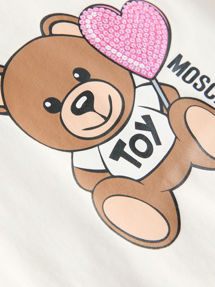 Moschino Logo Short Sleeve T-Shirt With Love Heart Graphic - Image 4 of 5