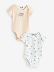 Moschino Baby Logo Bodysuits 2 Pack With Giftbox - Image 1 of 6