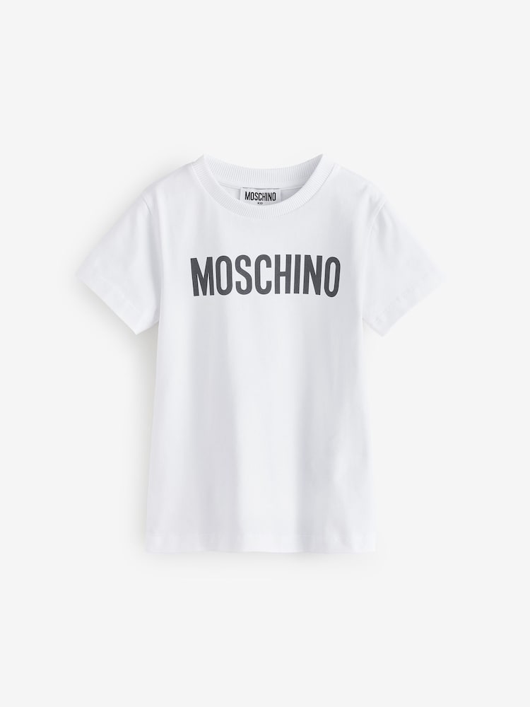 Moschino White Short Sleeve Logo T-Shirt - Image 1 of 4