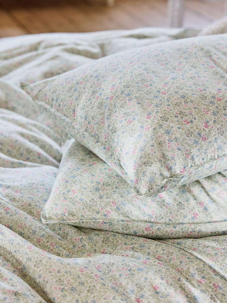 Shabby Chic by Rachel Ashwell® Vintage Ditsy Sage Cosy Cotton Duvet Cover and Pillowcase Set - Image 2 of 4 Shabby Chic by Rachel Ashwell® Vintage Ditsy Sage Cosy Cotton Duvet Cover and Pillowcase Set - Image 2 of 4