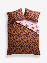 Eleanor Bowmer Pink Leopard Stars Print 180 Thread Count Duvet Cover and Pillowcase Set - Image 4 of 6
