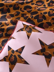 Eleanor Bowmer Pink Leopard Stars Print 180 Thread Count Duvet Cover and Pillowcase Set - Image 6 of 6