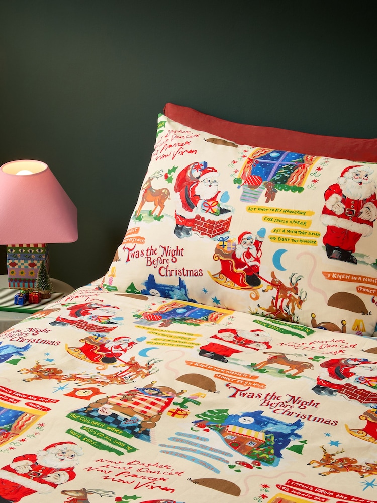 Eleanor Bowmer Night Before Christmas Polycotton Duvet Cover and Pillowcase Set - Image 2 of 3