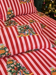 Eleanor Bowmer Christmas Tree Stripe Polycotton Duvet Cover and Pillowcase Set - Image 2 of 3