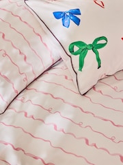 Eleanor Bowmer Bows and Ribbons Print 180 Thread Count Duvet Cover and Pillowcase Set - Image 3 of 5