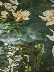 Lipsy Blossom Botanical Green 200 Thread Count Duvet Cover and Pillowcase Set - Image 6 of 7