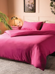 Rockett St George Knockout Pink 180 Thread Count Duvet Cover and Pillowcase Set - Image 1 of 2