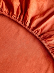 Rockett St George Burnt Brick 180 Thread Count Fitted Sheet - Image 2 of 3