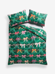 Lucy Tiffney Christmas Bows Duvet Cover and Pillowcase Set - Image 3 of 4