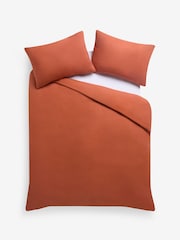 Rockett St George Burnt Brick 180 Thread Count Duvet Cover and Pillowcase Set - Image 1 of 3
