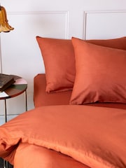Rockett St George Set of 2 Burnt Brick 180 Thread Count Pillowcases - Image 1 of 6