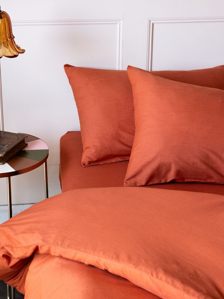 Rockett St George Set of 2 Burnt Brick 180 Thread Count Pillowcases - Image 1 of 6