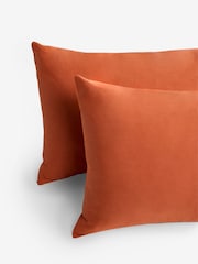 Rockett St George Set of 2 Burnt Brick 180 Thread Count Pillowcases - Image 2 of 6