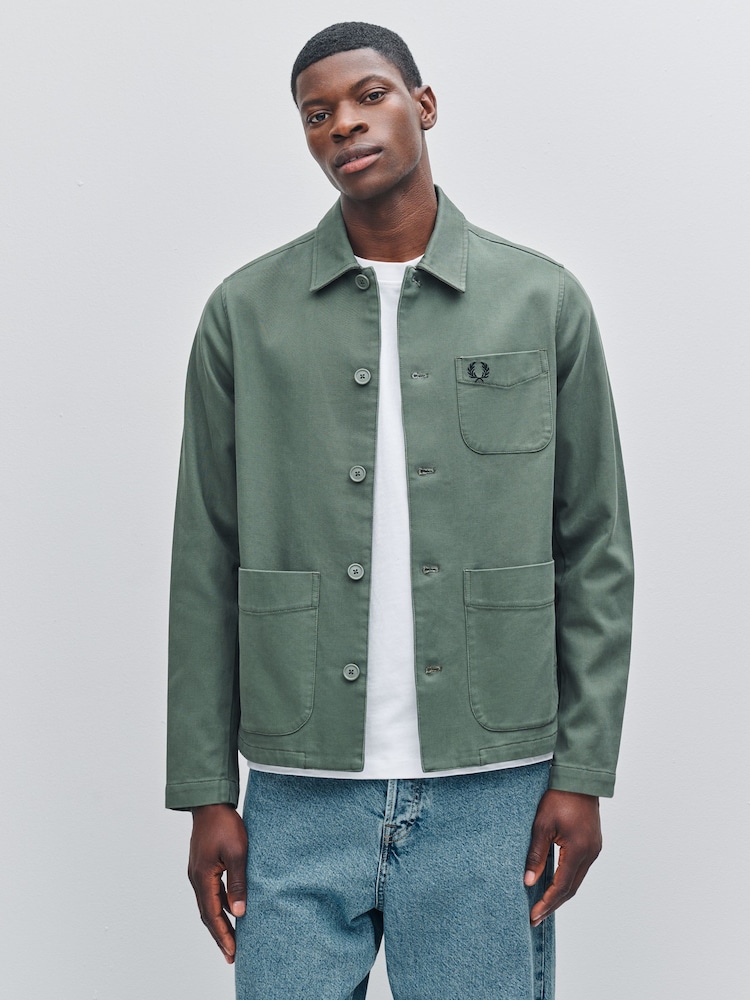 Fred Perry Green Bedford Cord Overshirt - Image 1 of 5