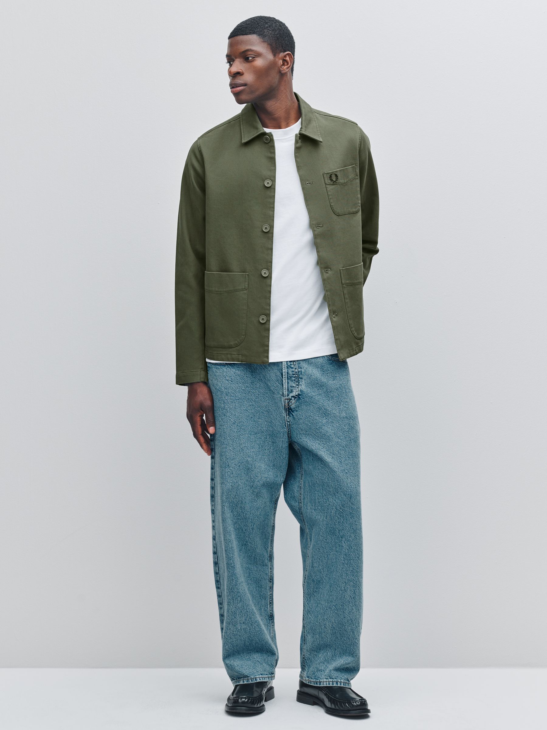 Buy Fred Perry Green Bedford Overshirt from the Next UK online shop