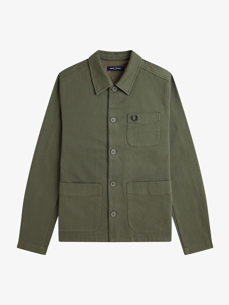 Fred Perry Green Bedford Cord Overshirt - Image 5 of 5