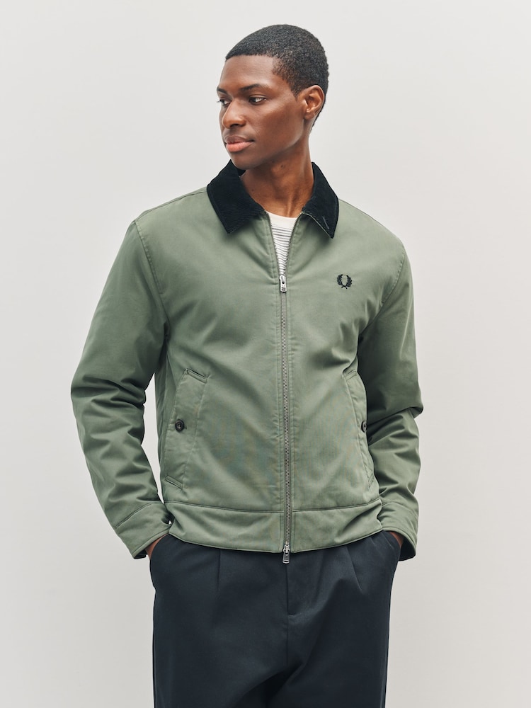 Fred Perry Green Cotton Caban Jacket - Image 1 of 6