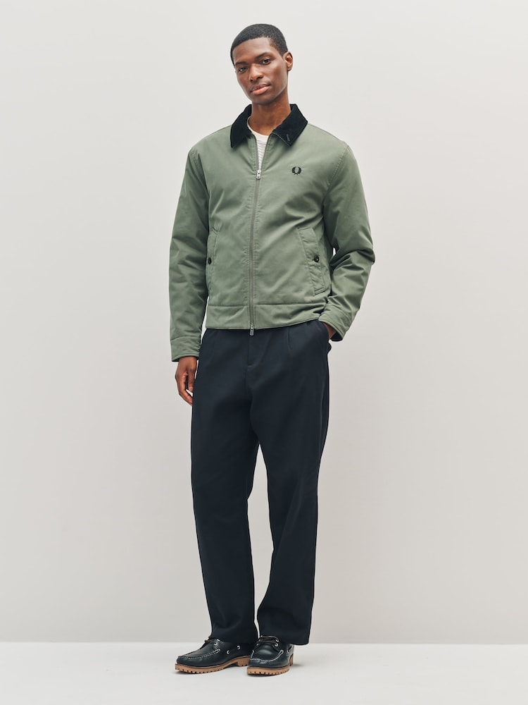 Fred Perry Green Cotton Caban Jacket - Image 2 of 6