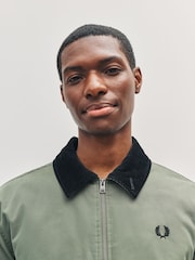 Fred Perry Green Cotton Caban Jacket - Image 4 of 6