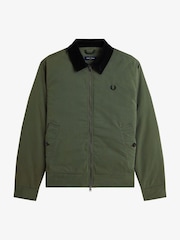 Fred Perry Green Cotton Caban Jacket - Image 6 of 6