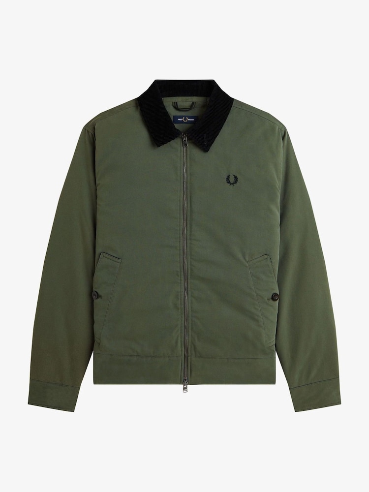 Fred Perry Green Cotton Caban Jacket - Image 6 of 6