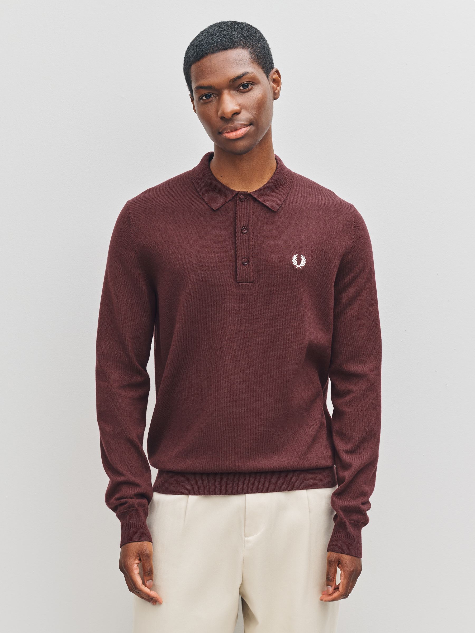 フレッドペリー Buy Fred Perry Red Classic Long Sleeve Knitted Shirt from Next USA