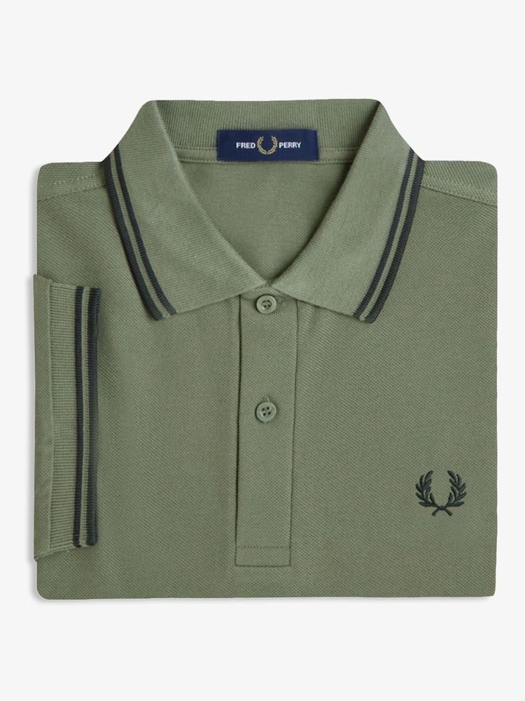 Fred Perry Green Twin Tipped Polo Shirt - Image 1 of 1