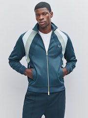 Fred Perry Blue Striped Panel Track Jacket - Image 1 of 6