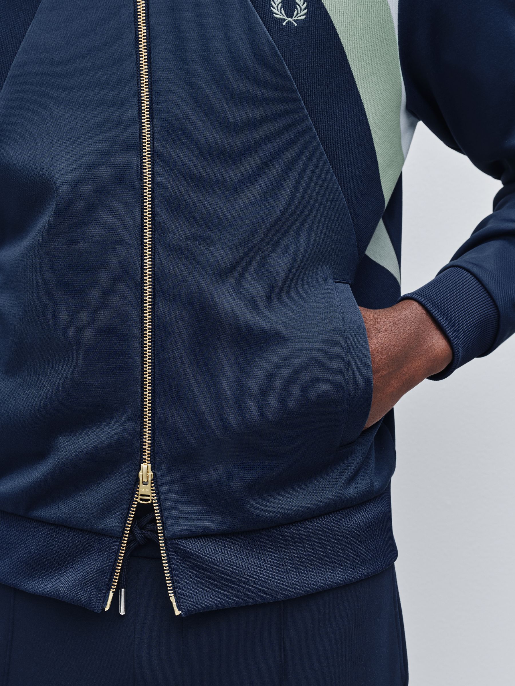 Buy Fred Perry Blue Striped Panel Track Jacket from Next USA