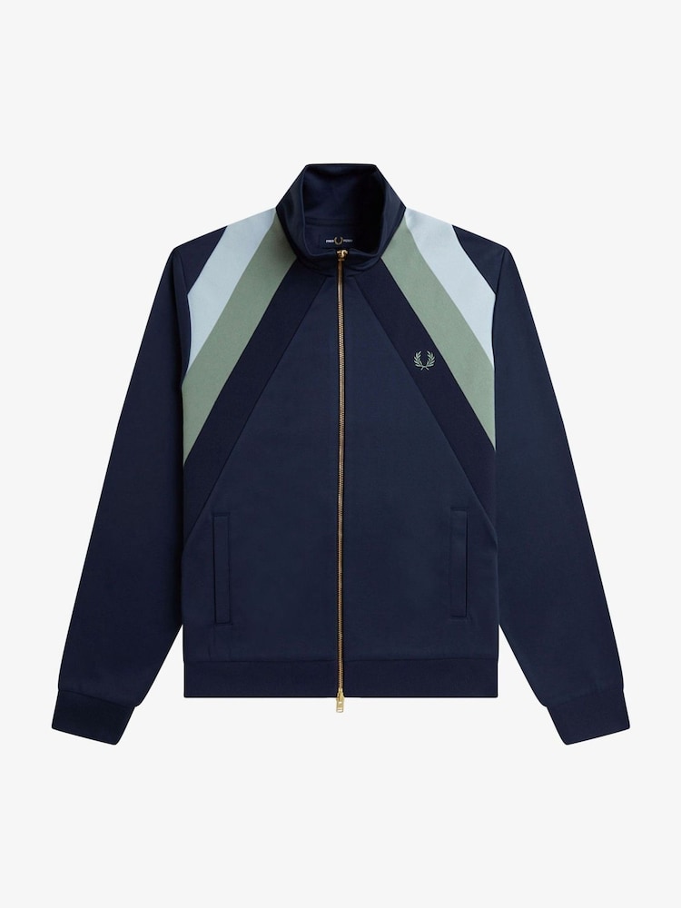 Fred Perry Blue Striped Panel Track Jacket - Image 6 of 6