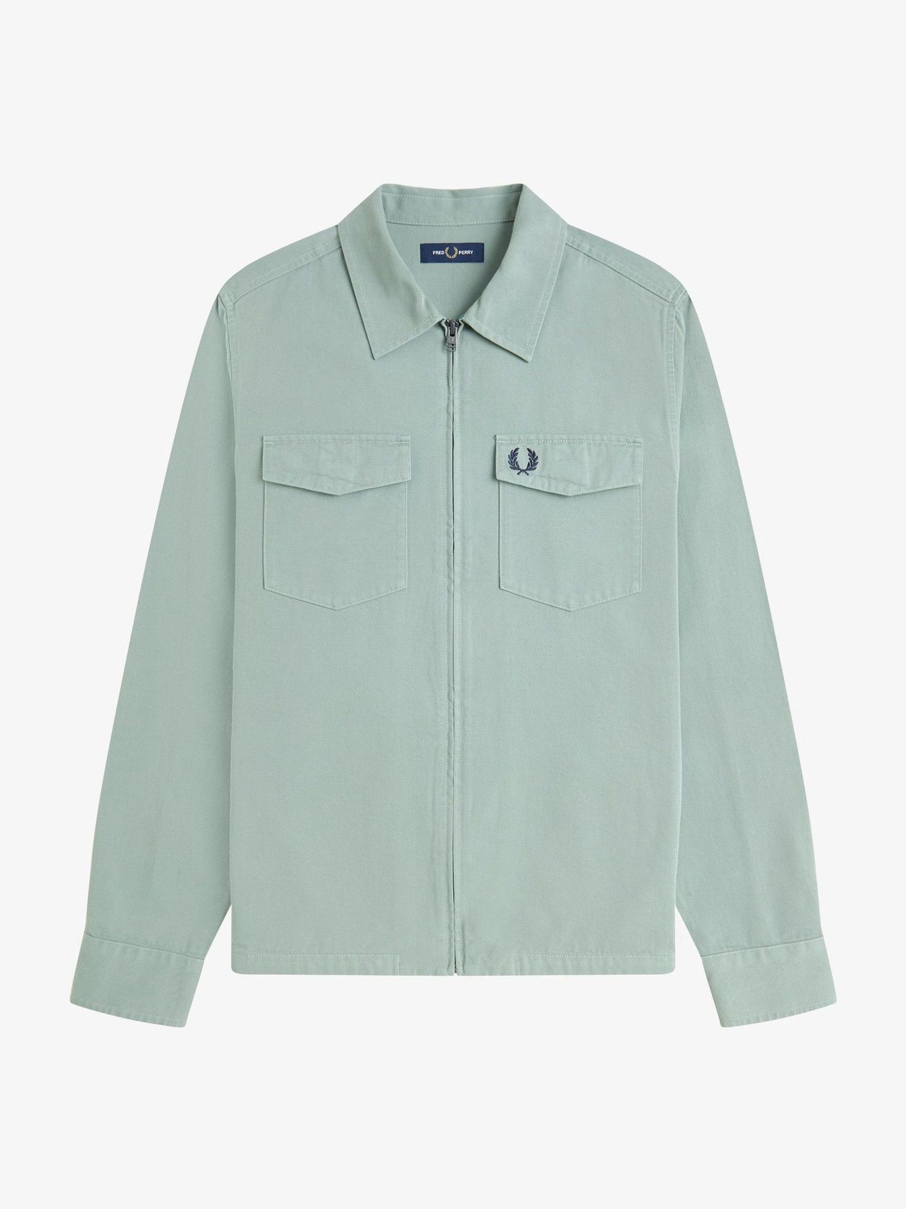 Buy Зелений - Fred Perry Twill Zip Through Overshirt з сайту Next