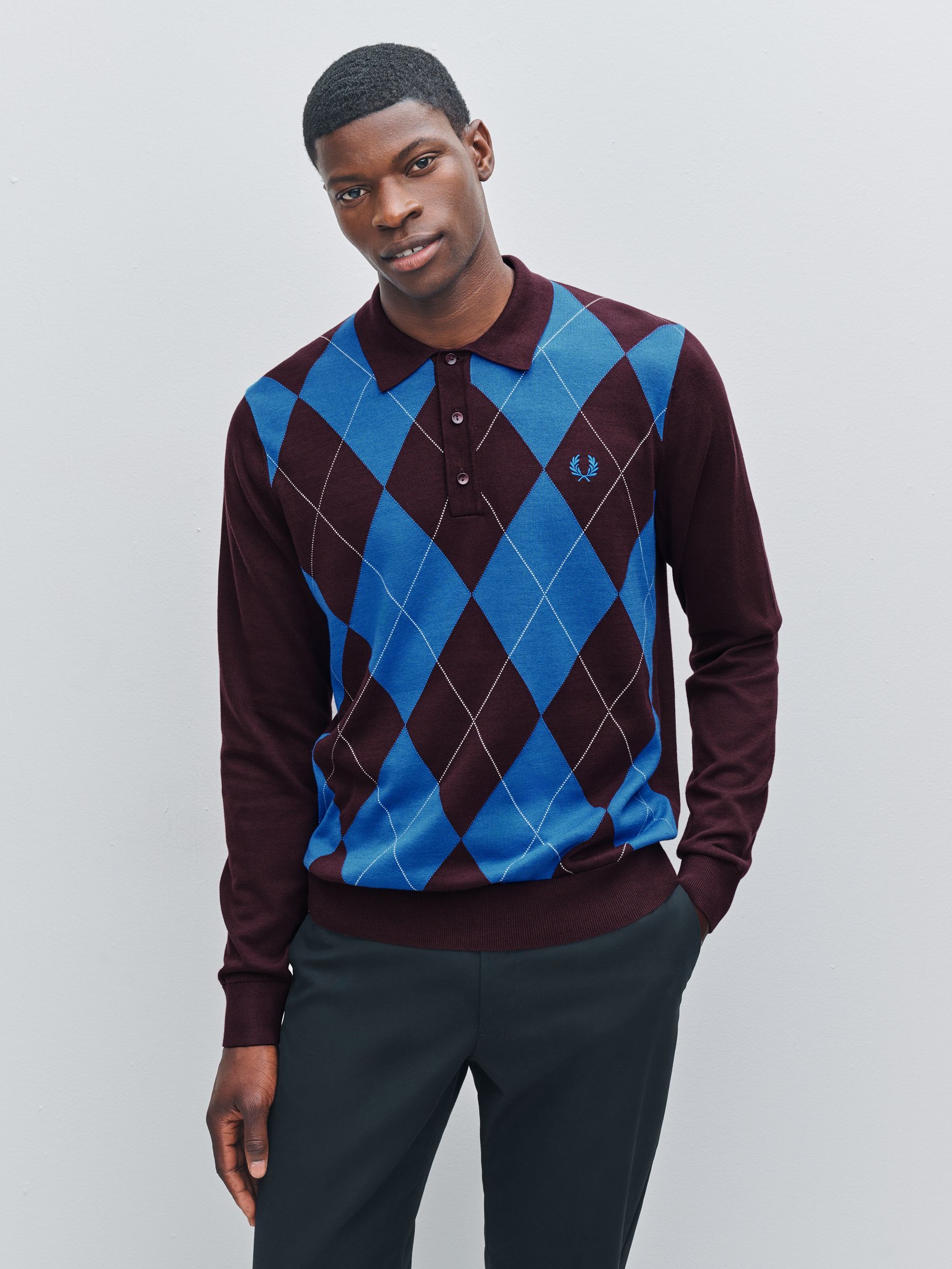 FRED PERRY　Knitted Shirts　バイカラー　UK10 Fred Perry Women's Jacquard Knitted Shirt / Ecru – size? Canada