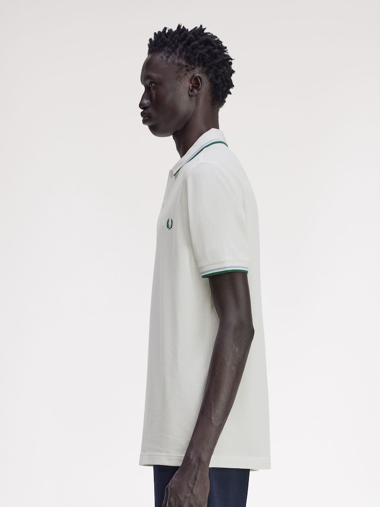 Fred Perry White Tipped Polo Shirt - Image 2 of 5