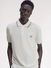 Fred Perry White Tipped Polo Shirt - Image 3 of 5