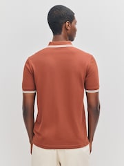 Fred Perry Brown Fred Perry Twin Tipped Brown Polo Shirt - Image 4 of 6
