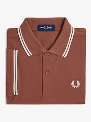 Fred Perry Brown Fred Perry Twin Tipped Brown Polo Shirt - Image 6 of 6