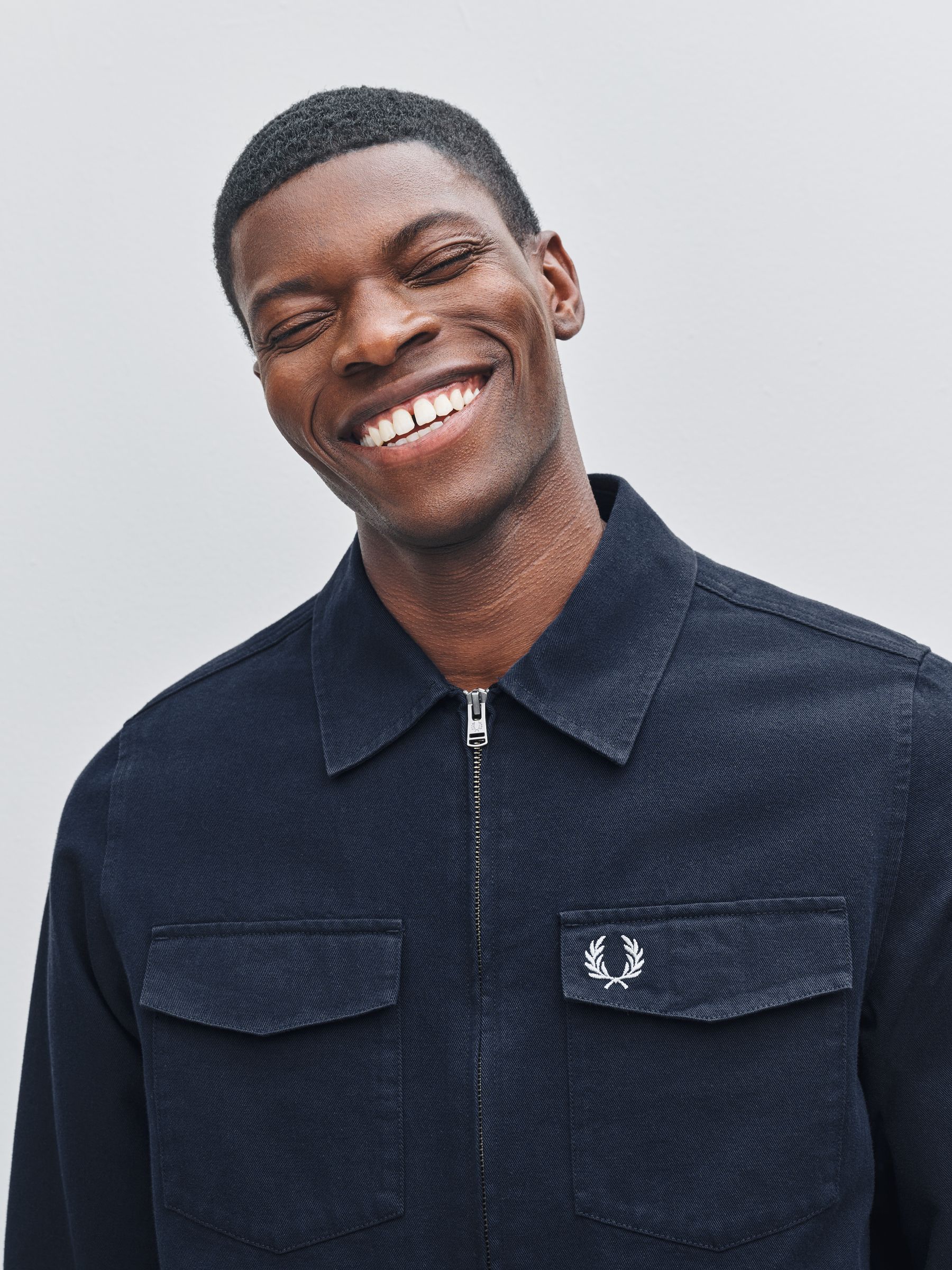 Buy Синій - Fred Perry Twill Zip Through Overshirt з сайту Next