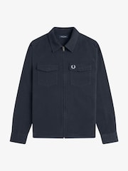 Fred Perry Blue Twill Zip Through Overshirt - Image 5 of 5