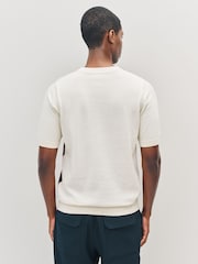 Fred Perry Natural Argyle Knitted T-Shirt - Image 3 of 5