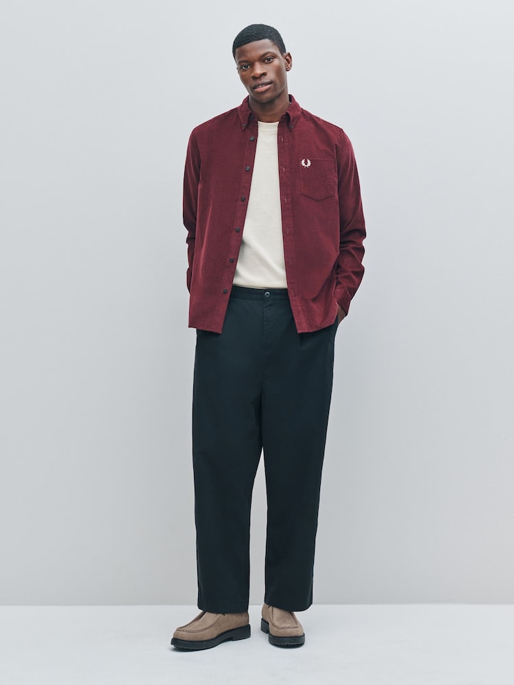 Fred Perry Red Needle Cord Shirt - Image 2 of 6