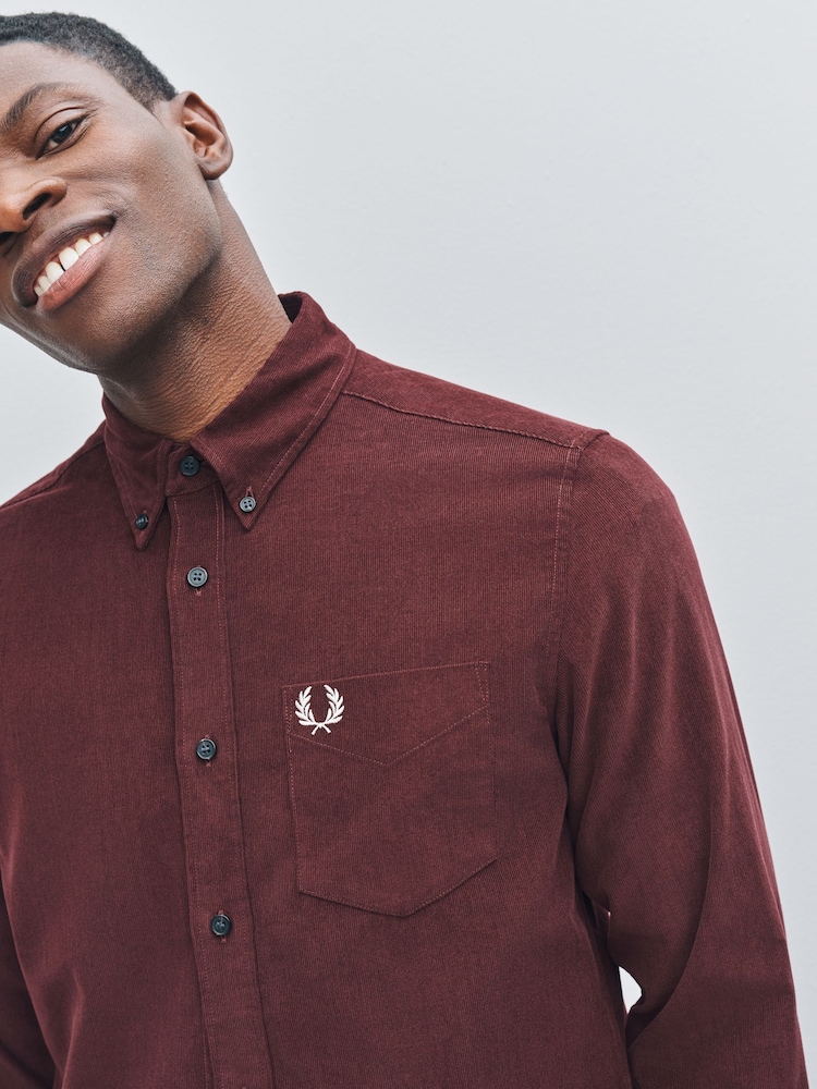 Buy Fred Perry Red Red Needle Cord Shirt from Next Oman