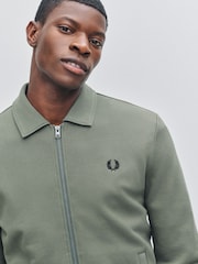 Fred Perry Green Zip Through Collared Sweatshirt - Image 4 of 6