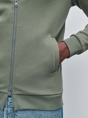 Fred Perry Green Zip Through Collared Sweatshirt - Image 5 of 6