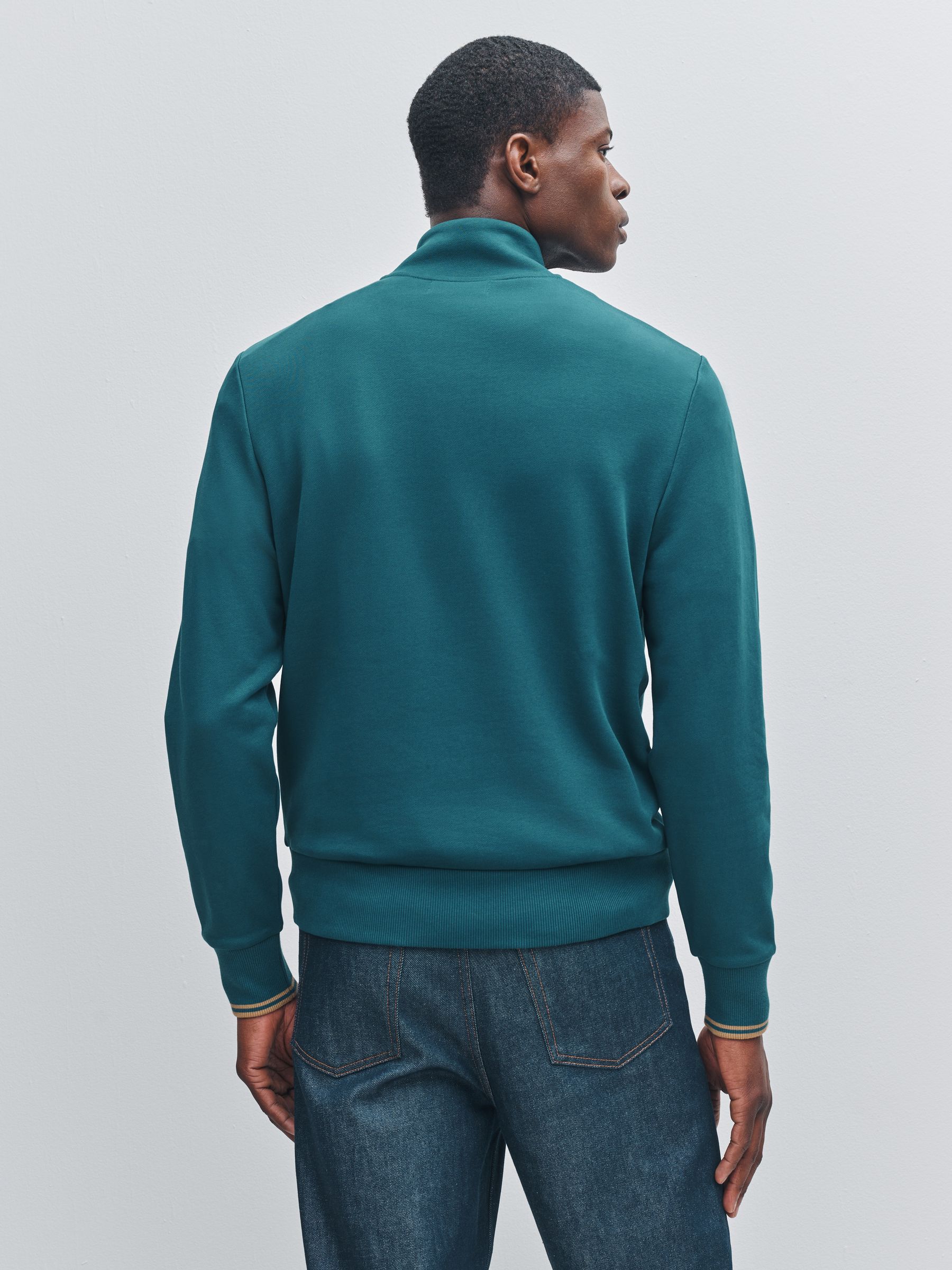 Buy Fred Perry Blue Half Zip Sweatshirt from Next USA