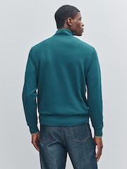Fred Perry Blue Half Zip Sweatshirt - Image 2 of 5