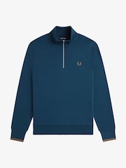 Fred Perry Blue Half Zip Sweatshirt - Image 5 of 5