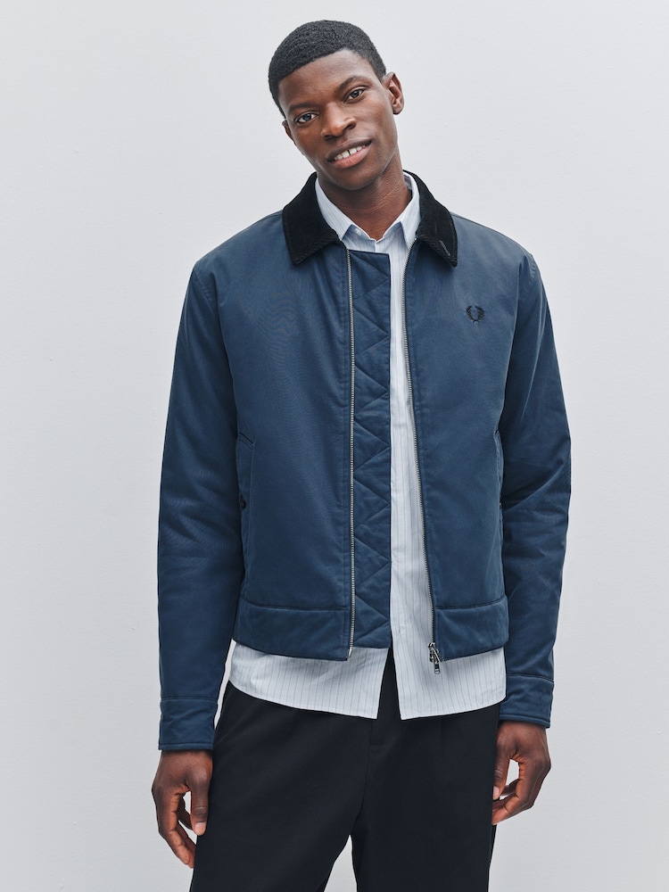 Fred Perry Blue Cotton Caban Jacket - Image 1 of 7