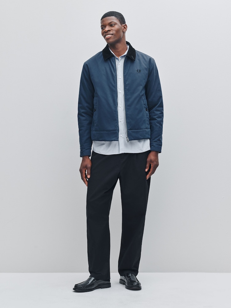 Fred Perry Blue Cotton Caban Jacket - Image 2 of 7