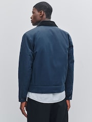 Fred Perry Blue Cotton Caban Jacket - Image 3 of 7